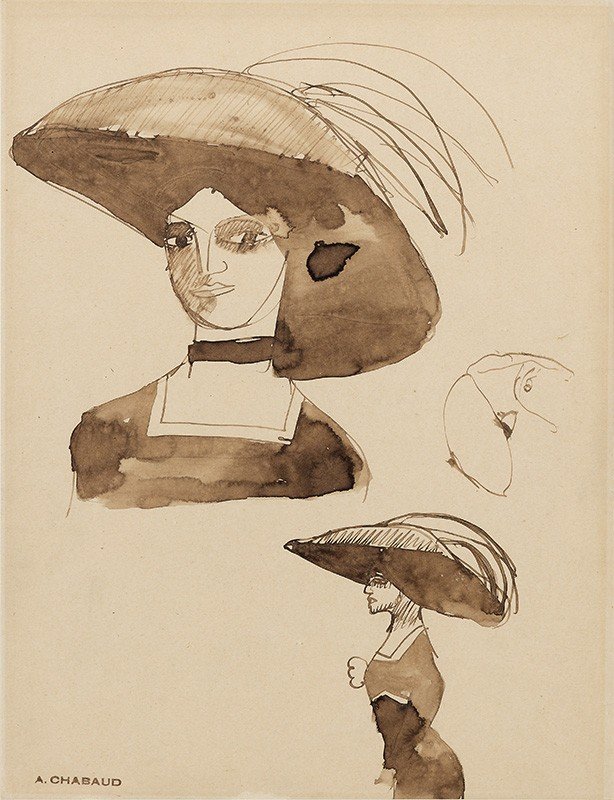 Auguste Chabaud, Study Of Woman With Hat, 1907