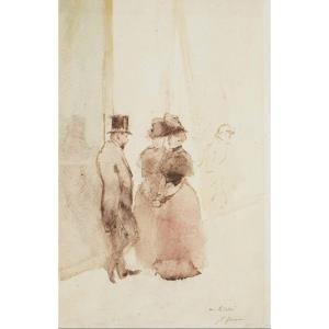 Jean-louis Forain, Gallant Conversation, Around 1885