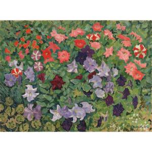 Jacques-martin Ferrières, South Garden, Pink, Mauve And Purple Petunias