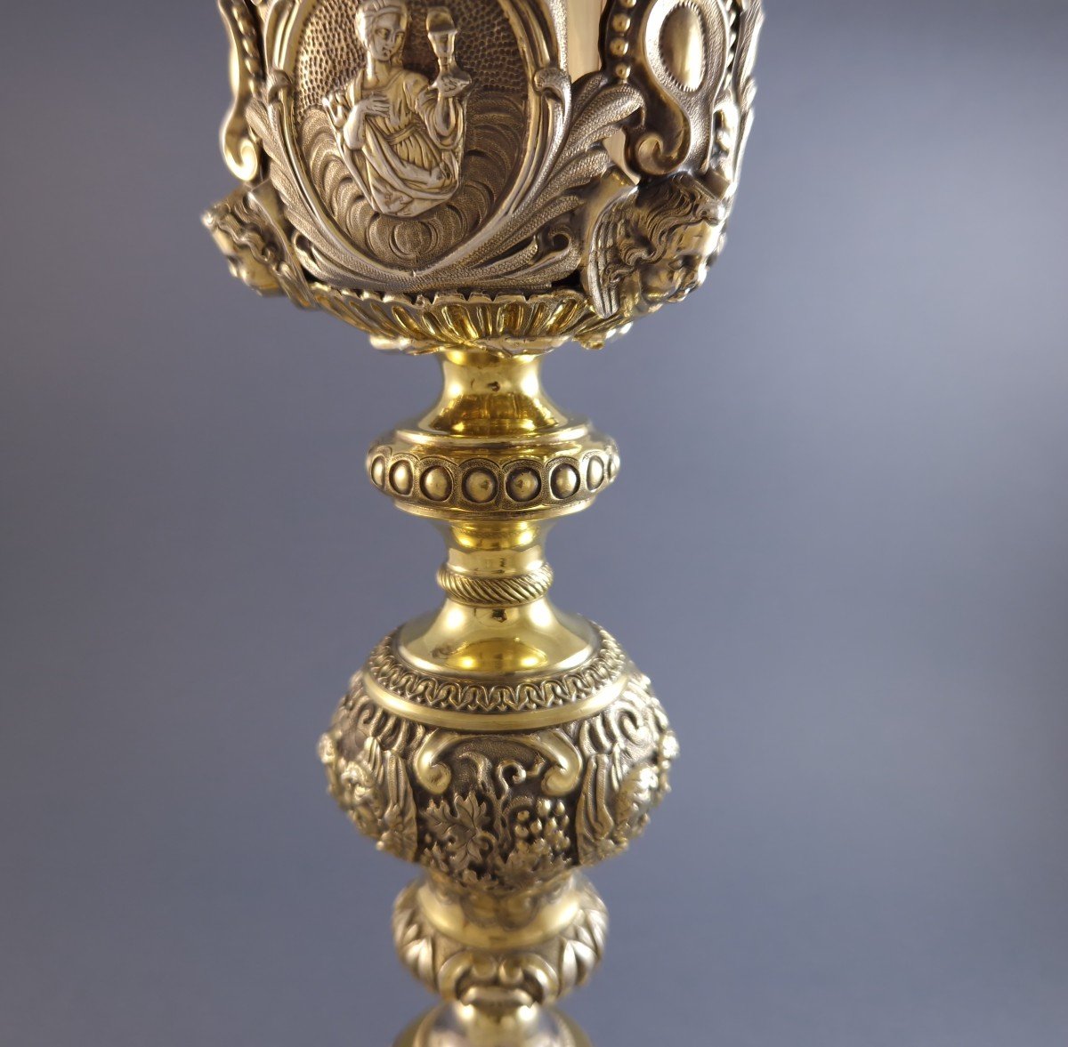 Large Sterling Silver Gilt Chalice-photo-2