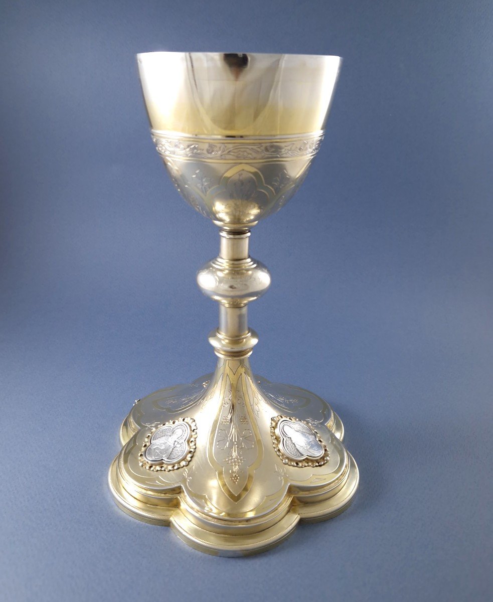 Chalice And Sterling Silver And Gilt By Demarquet Frères-photo-2
