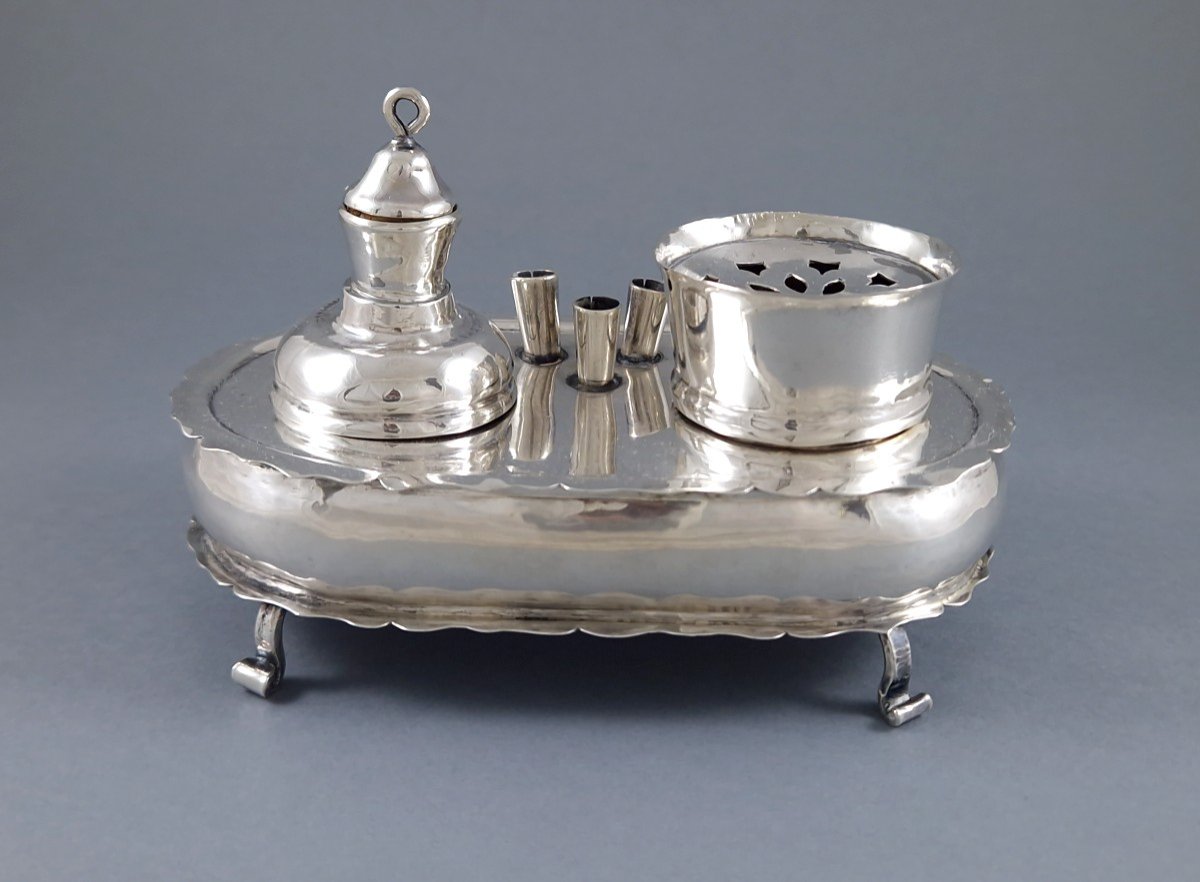 Sterling Silver Inkwell From The 18th Century Switzerland