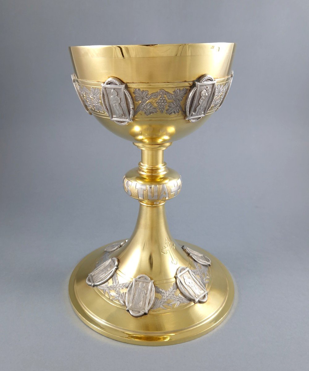 Chalice In Sterling Silver And Gilt-photo-2