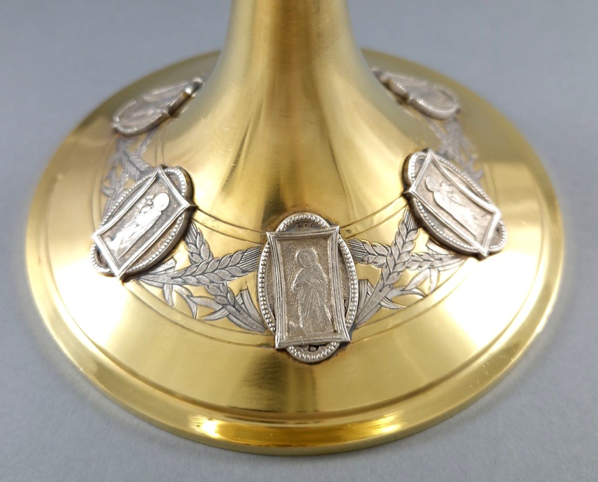 Chalice In Sterling Silver And Gilt-photo-3