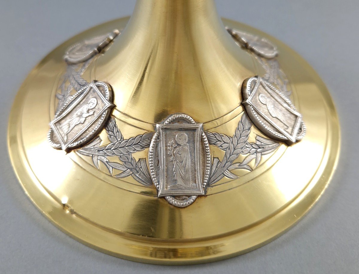 Chalice In Sterling Silver And Gilt-photo-4