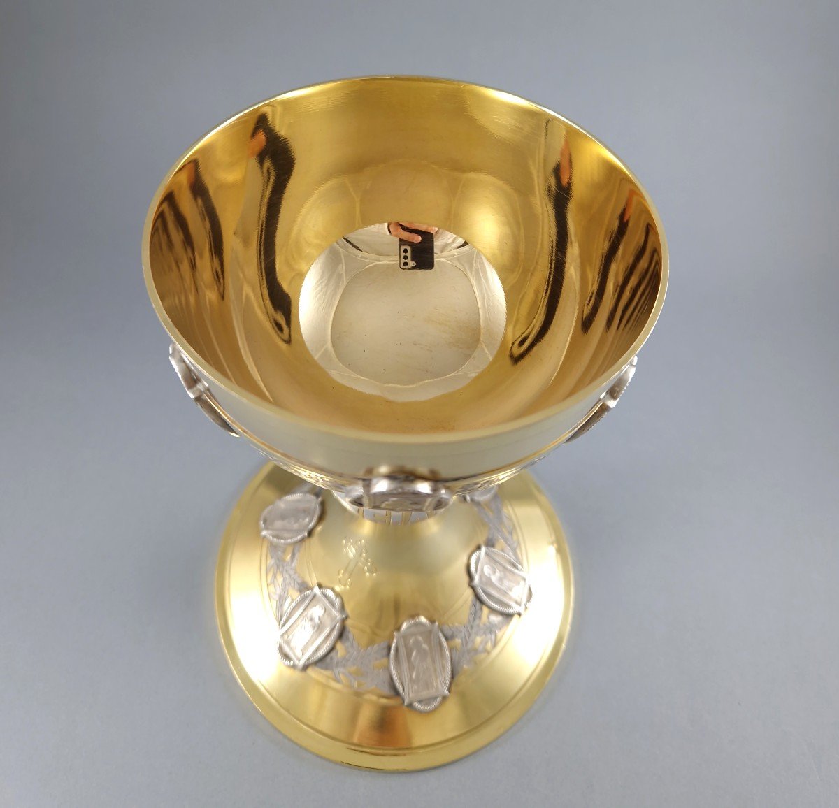 Chalice In Sterling Silver And Gilt-photo-4