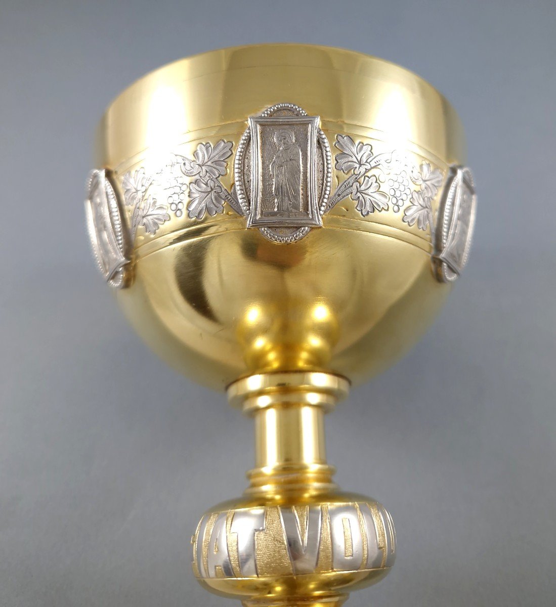 Chalice In Sterling Silver And Gilt-photo-5