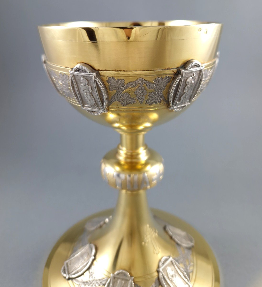 Chalice In Sterling Silver And Gilt-photo-6