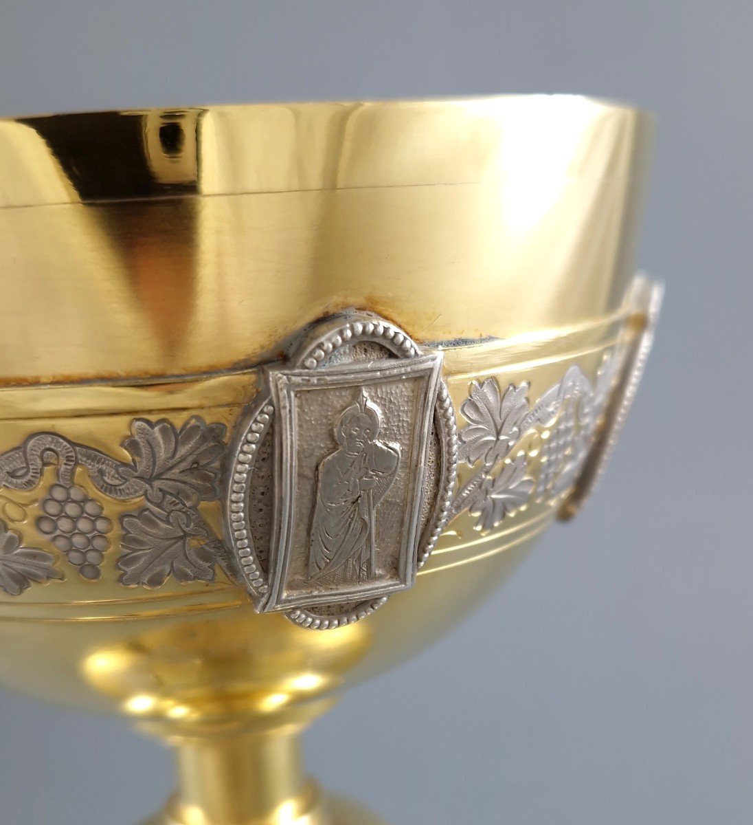 Chalice In Sterling Silver And Gilt-photo-7