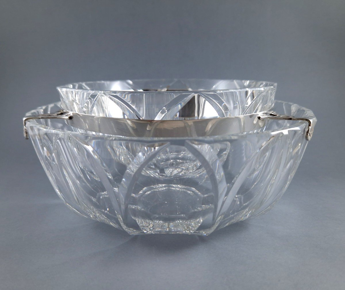 Caviar Bowl In Crystal And Sterling Silver-photo-1