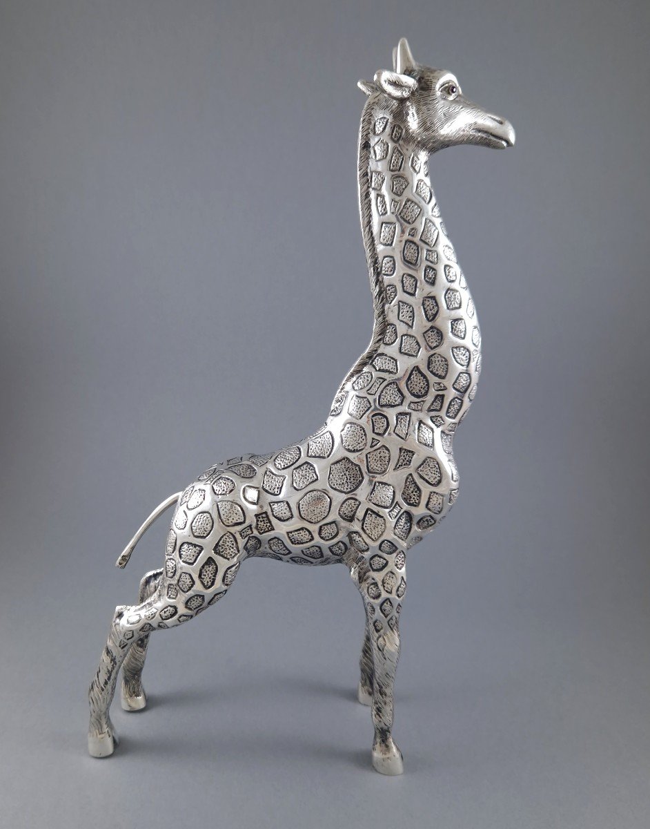 Girafe en argent massif