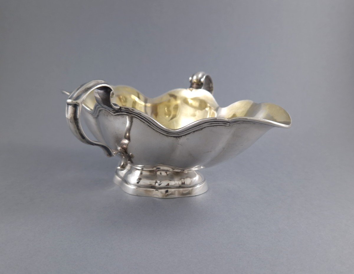 Malines 1759 - Pair Of Sterling Silver And Gilt Sauce Boats Belgium-photo-4