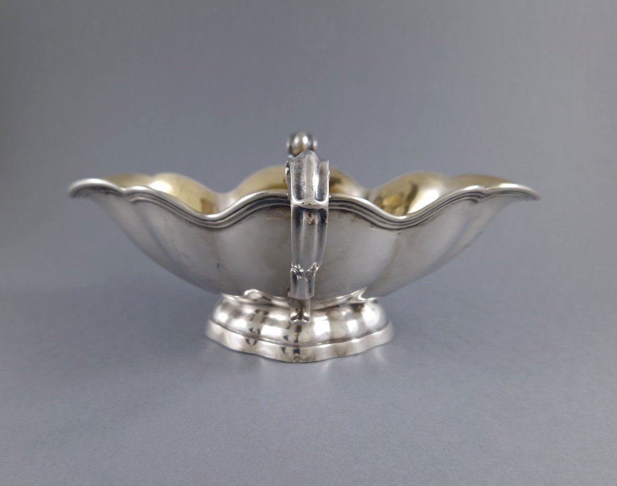 Malines 1759 - Pair Of Sterling Silver And Gilt Sauce Boats Belgium-photo-1