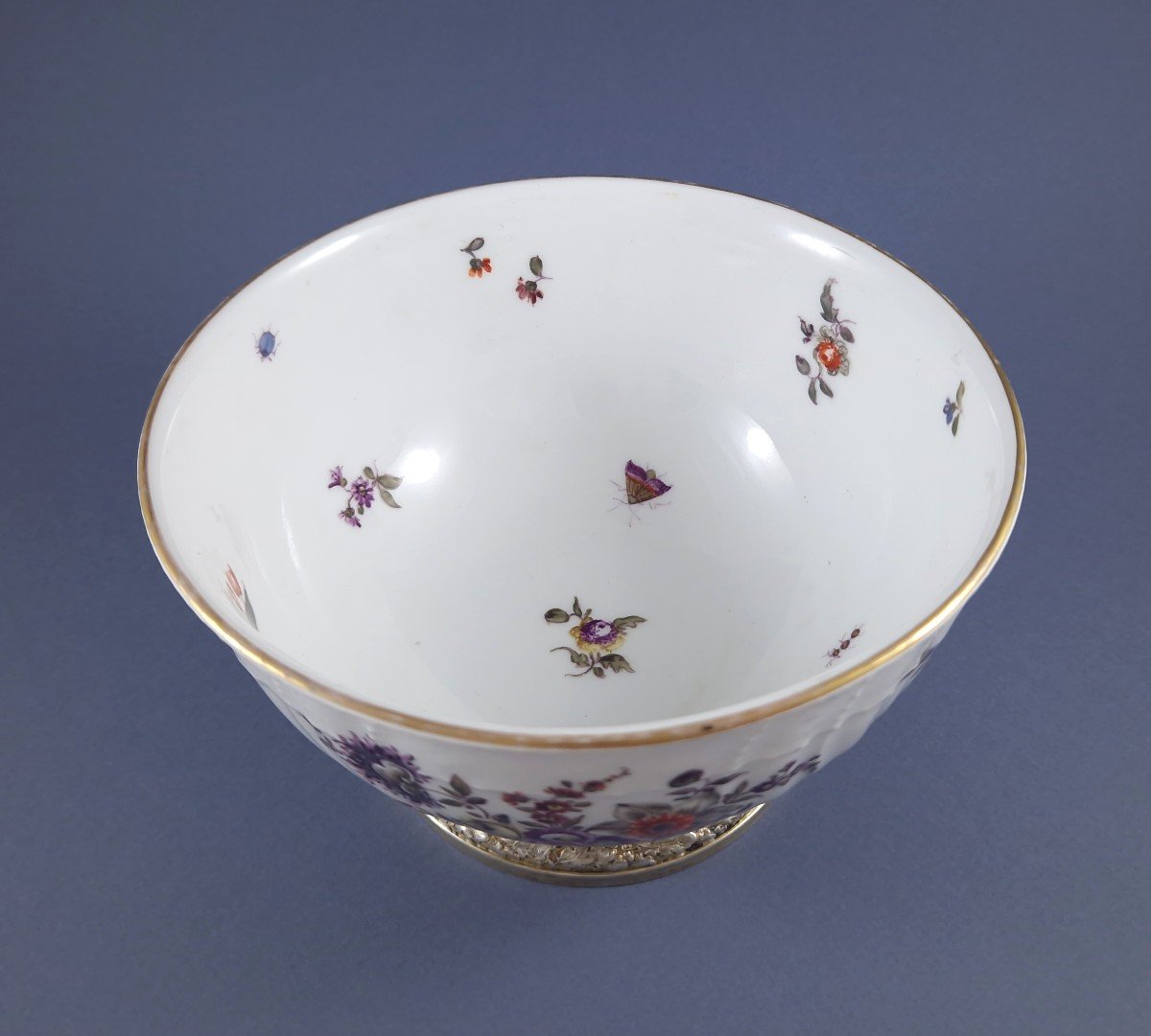 19th Porcelain And Sterling Silver Bowl-photo-2