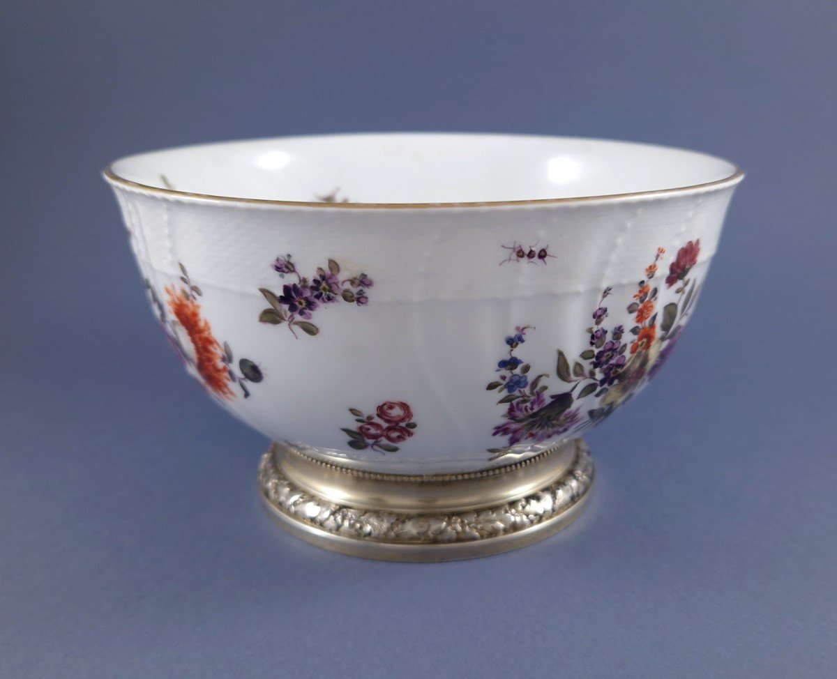 19th Porcelain And Sterling Silver Bowl-photo-3