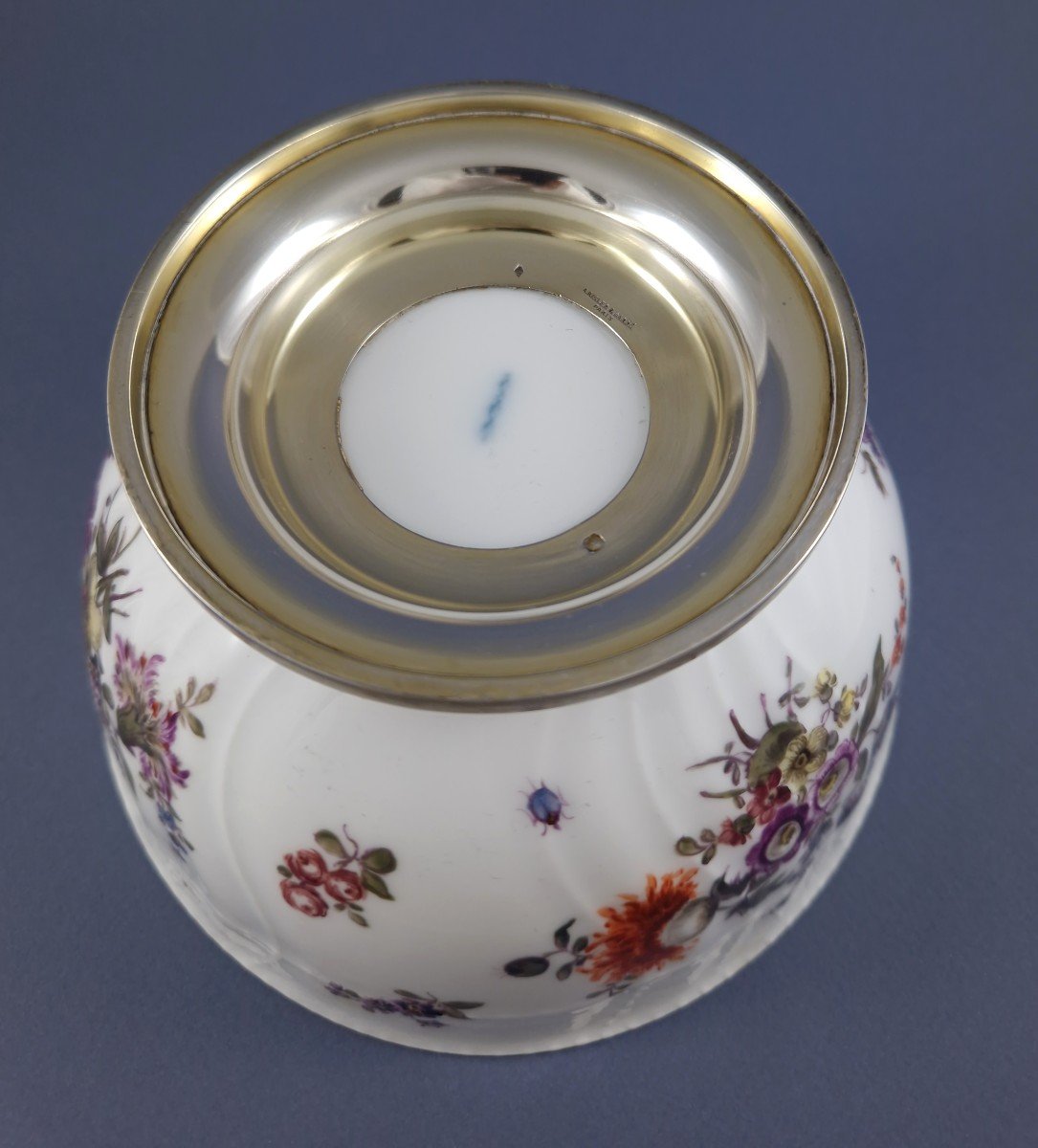 19th Porcelain And Sterling Silver Bowl-photo-4