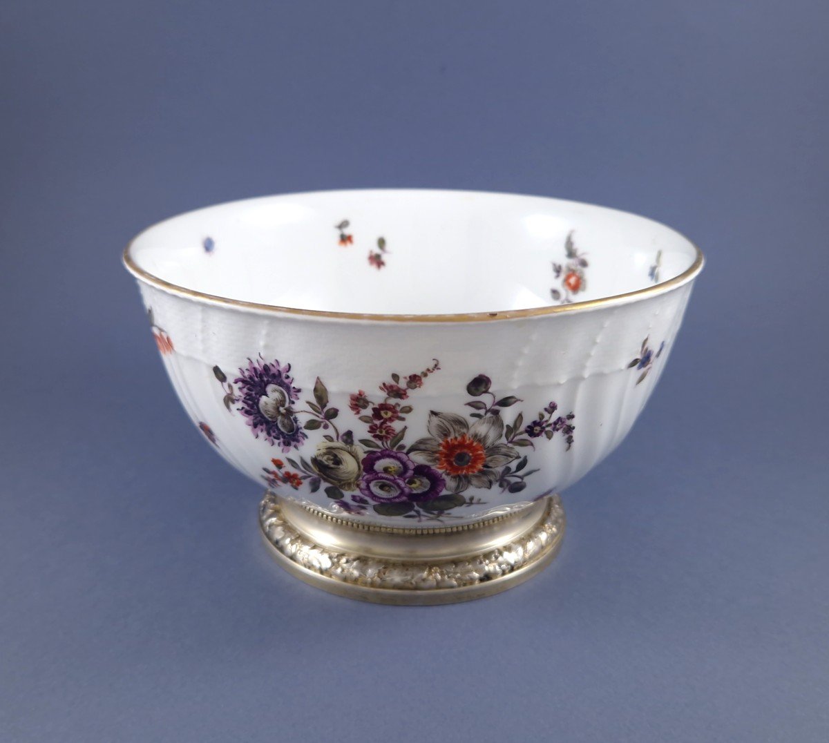 19th Porcelain And Sterling Silver Bowl