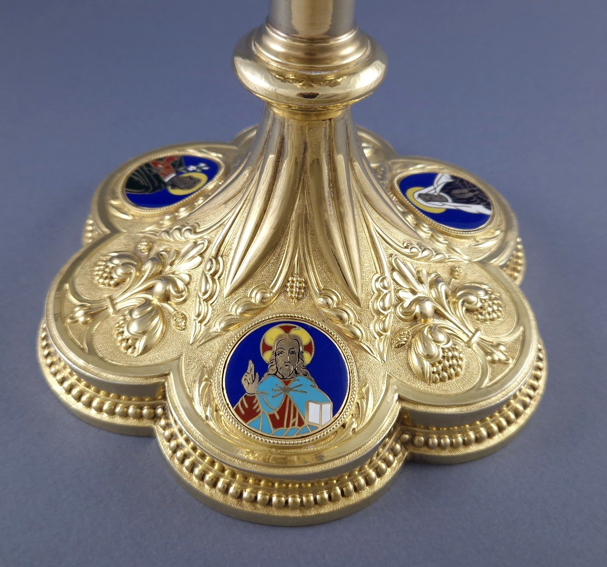 Chalice In Sterling Silver Gilt And Enamel-photo-4