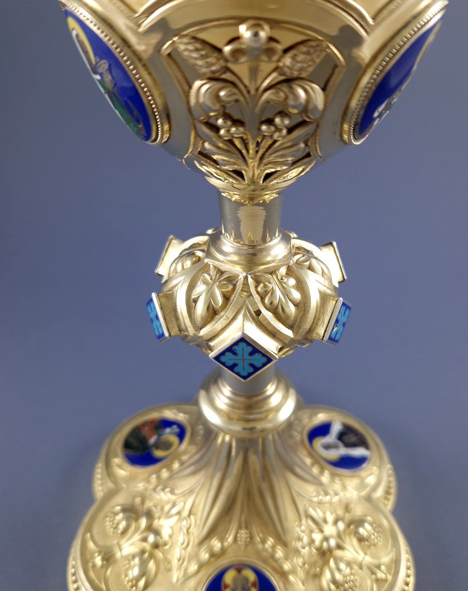 Chalice In Sterling Silver Gilt And Enamel-photo-1