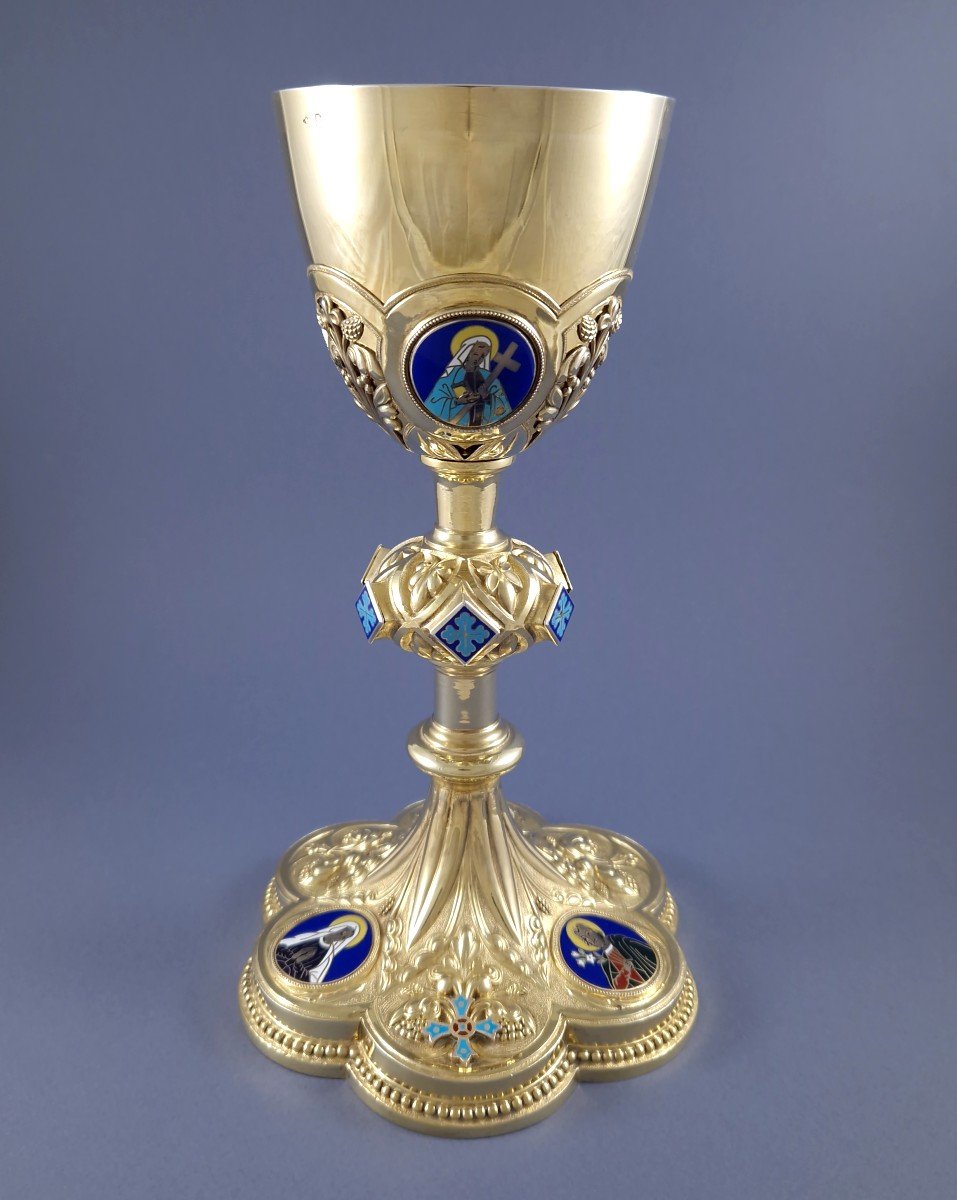 Chalice In Sterling Silver Gilt And Enamel