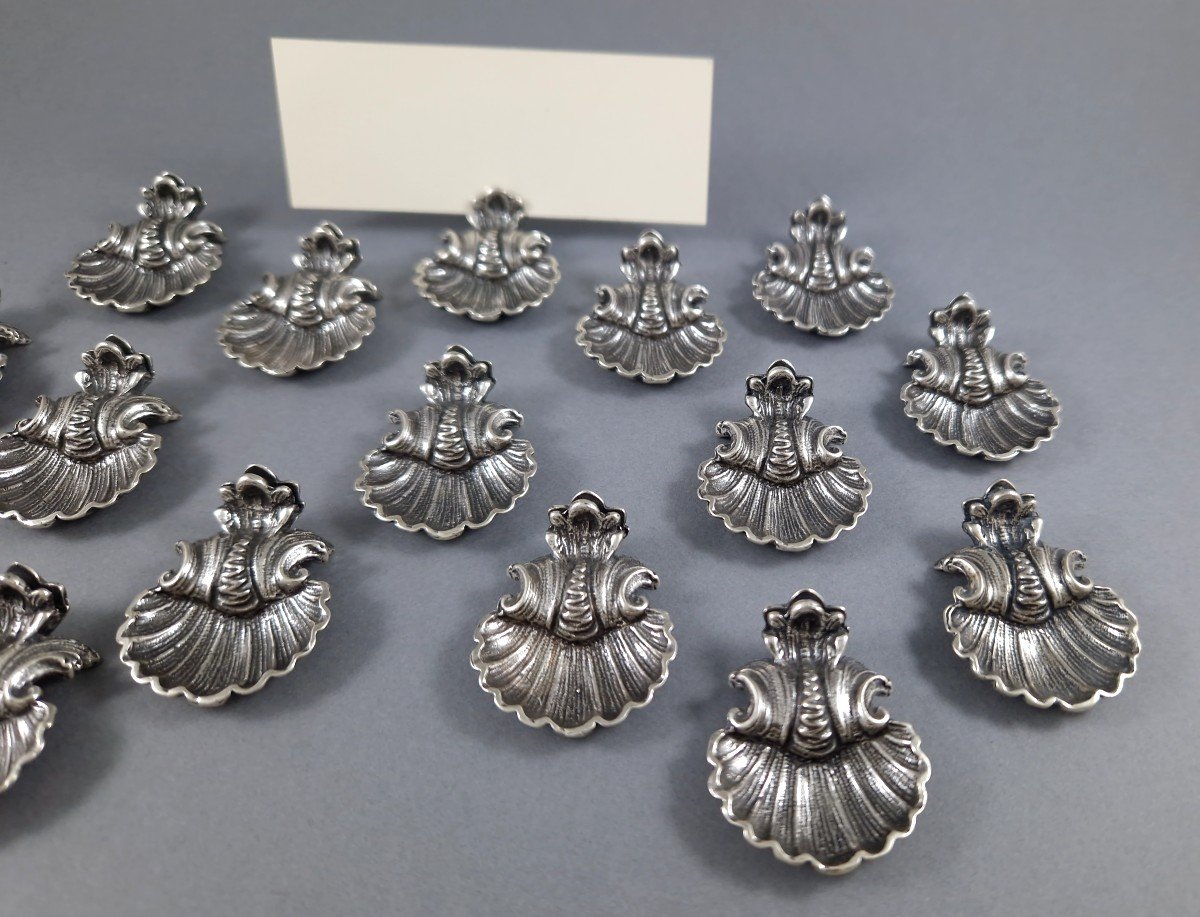 16 Sterling Silver Place Card Holders-photo-2