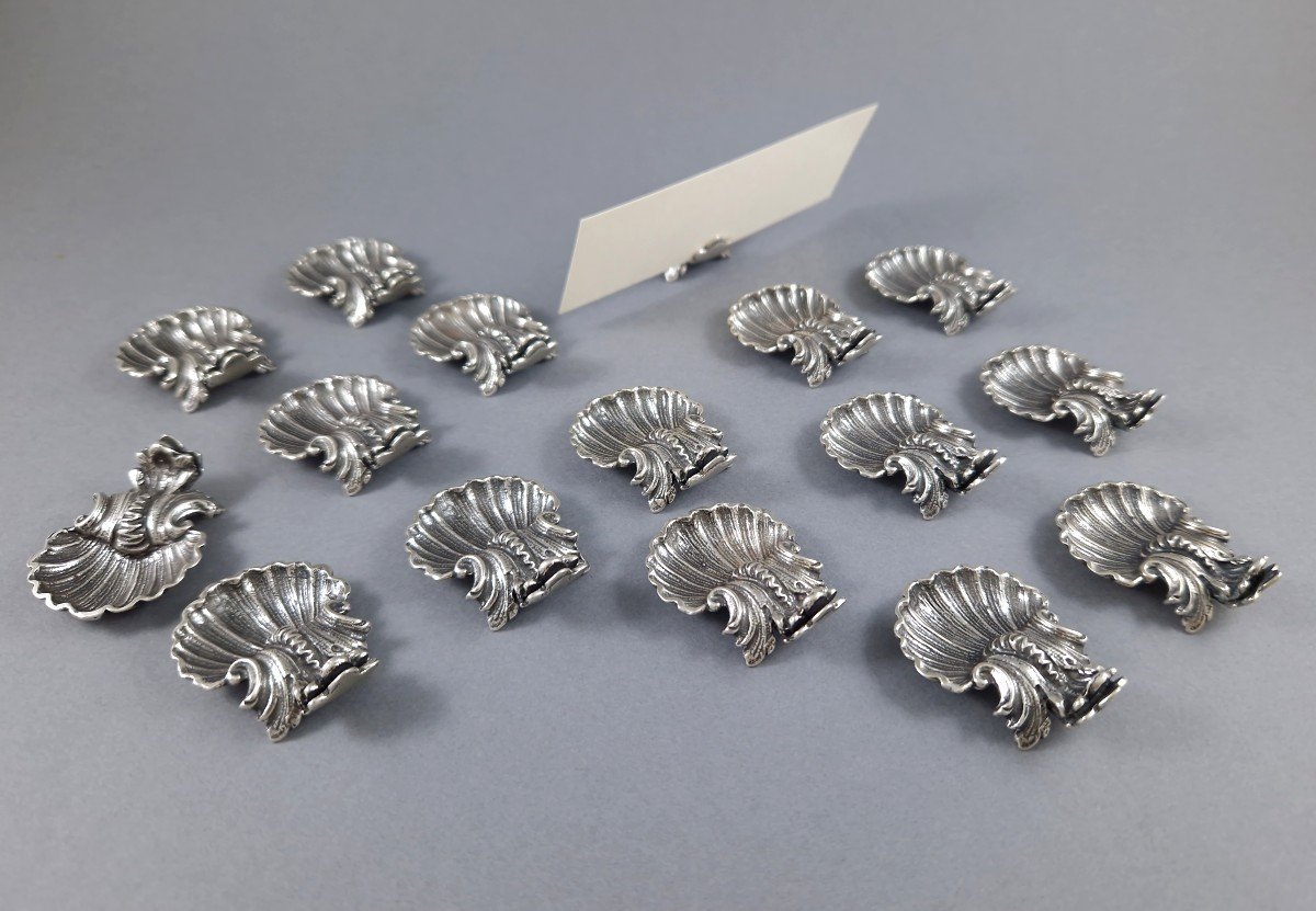 16 Sterling Silver Place Card Holders-photo-3