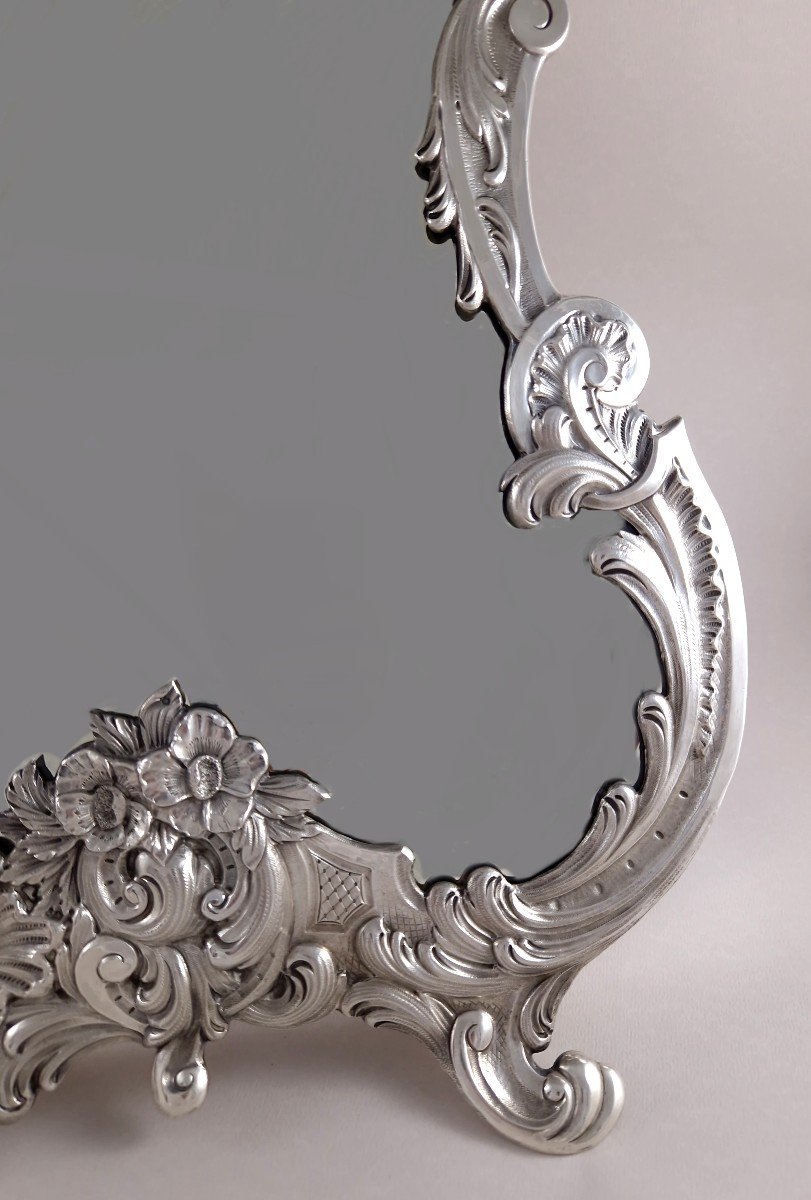 Large Sterling Silver Table Mirror-photo-2