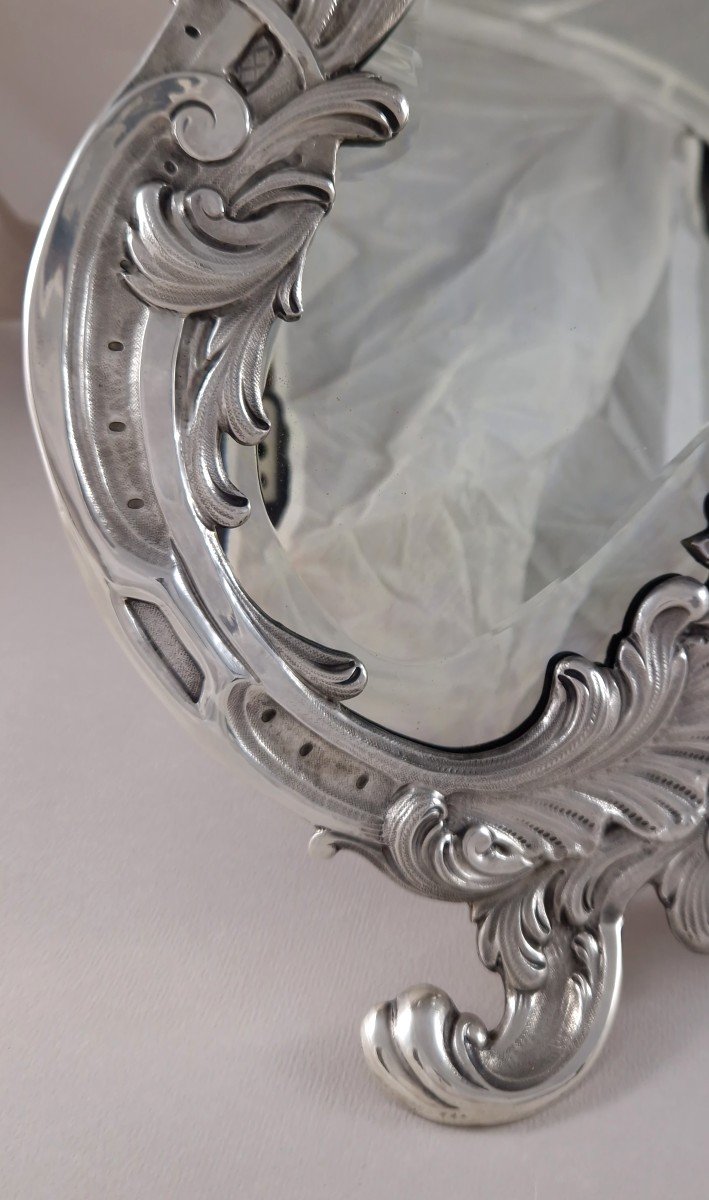 Large Sterling Silver Table Mirror-photo-2