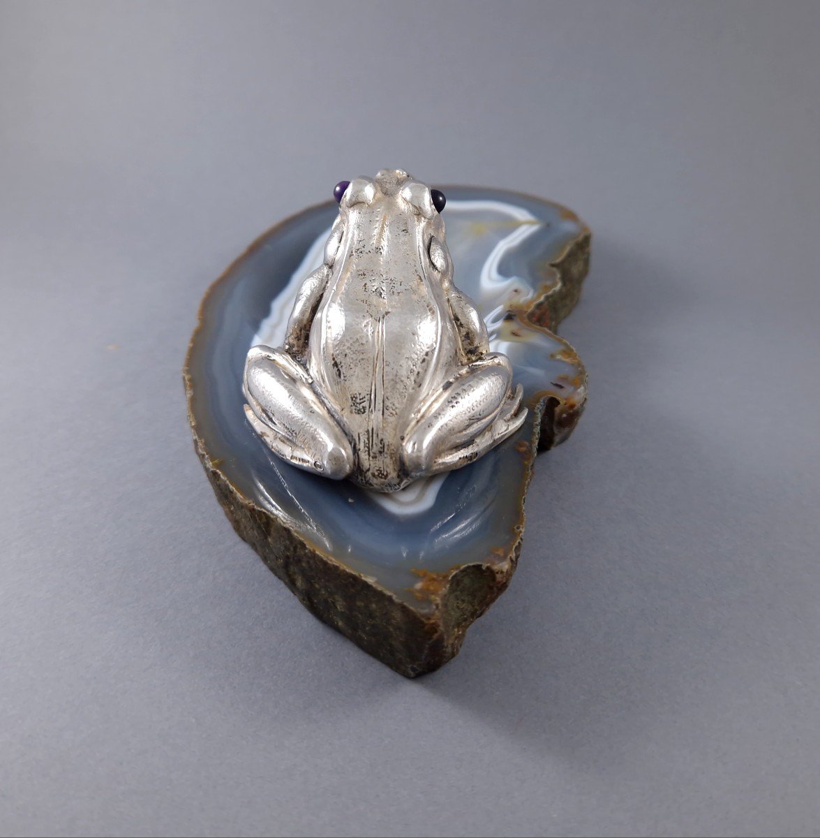 Buccellati - Agate And Sterling Silver Trinket Bowl With A Frog-photo-4