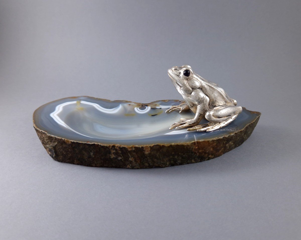 Buccellati - Agate And Sterling Silver Trinket Bowl With A Frog-photo-2