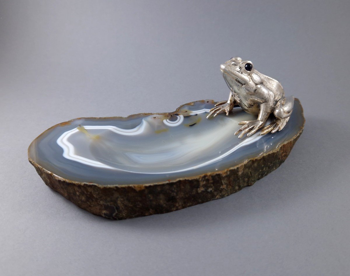 Buccellati - Agate And Sterling Silver Trinket Bowl With A Frog-photo-3