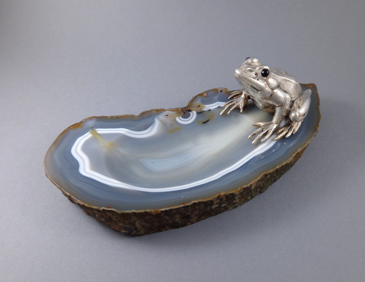 Buccellati - Agate And Sterling Silver Trinket Bowl With A Frog-photo-4