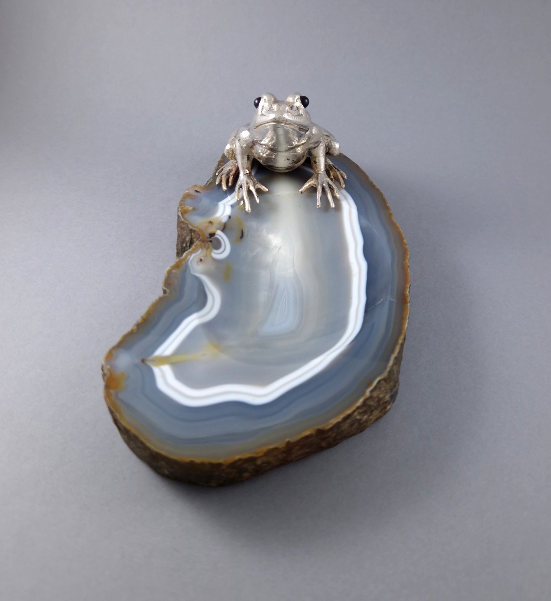 Buccellati - Agate And Sterling Silver Trinket Bowl With A Frog-photo-5