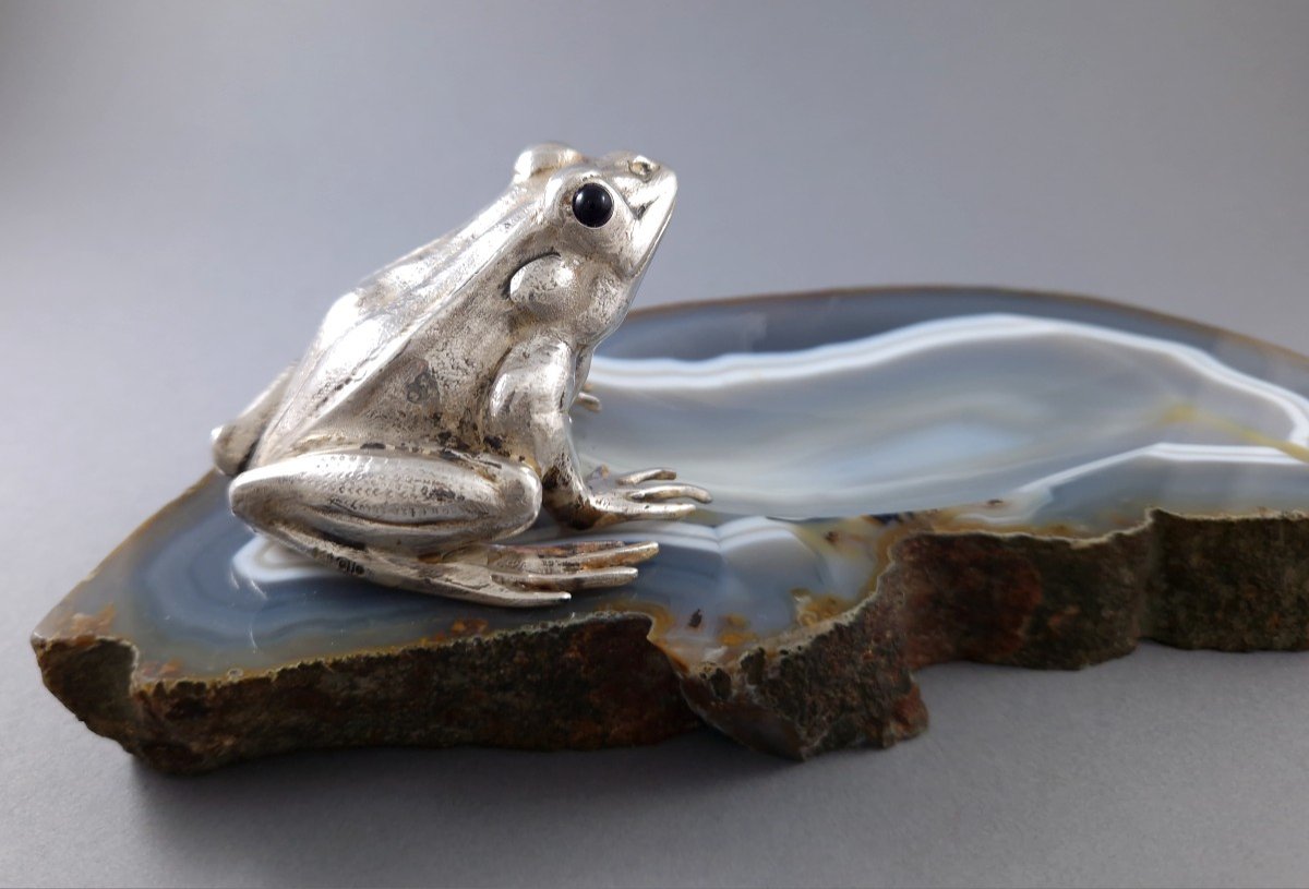 Buccellati - Agate And Sterling Silver Trinket Bowl With A Frog-photo-6