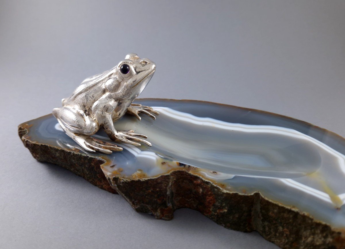 Buccellati - Agate And Sterling Silver Trinket Bowl With A Frog-photo-7