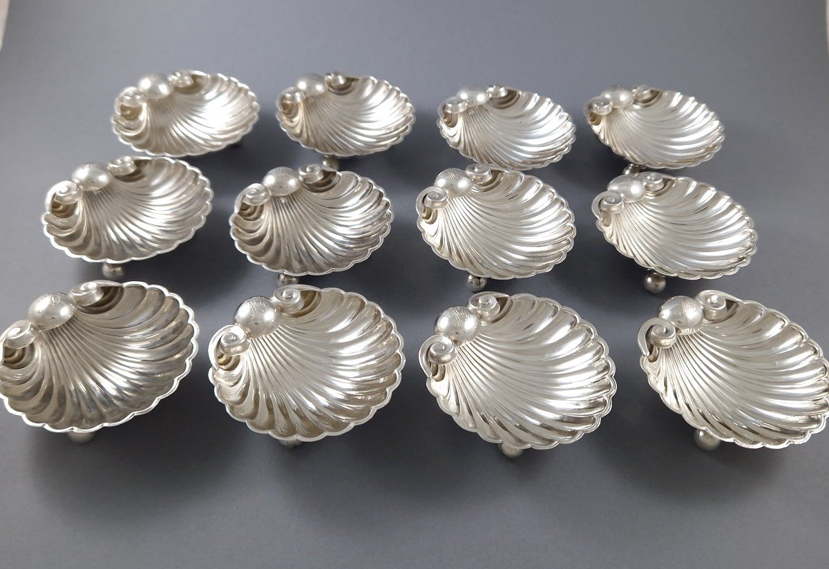 12 Sterling Silver Shell Bowls-photo-2