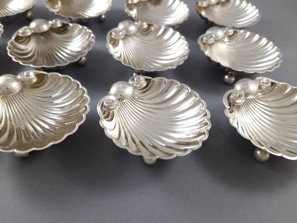 12 Sterling Silver Shell Bowls-photo-3