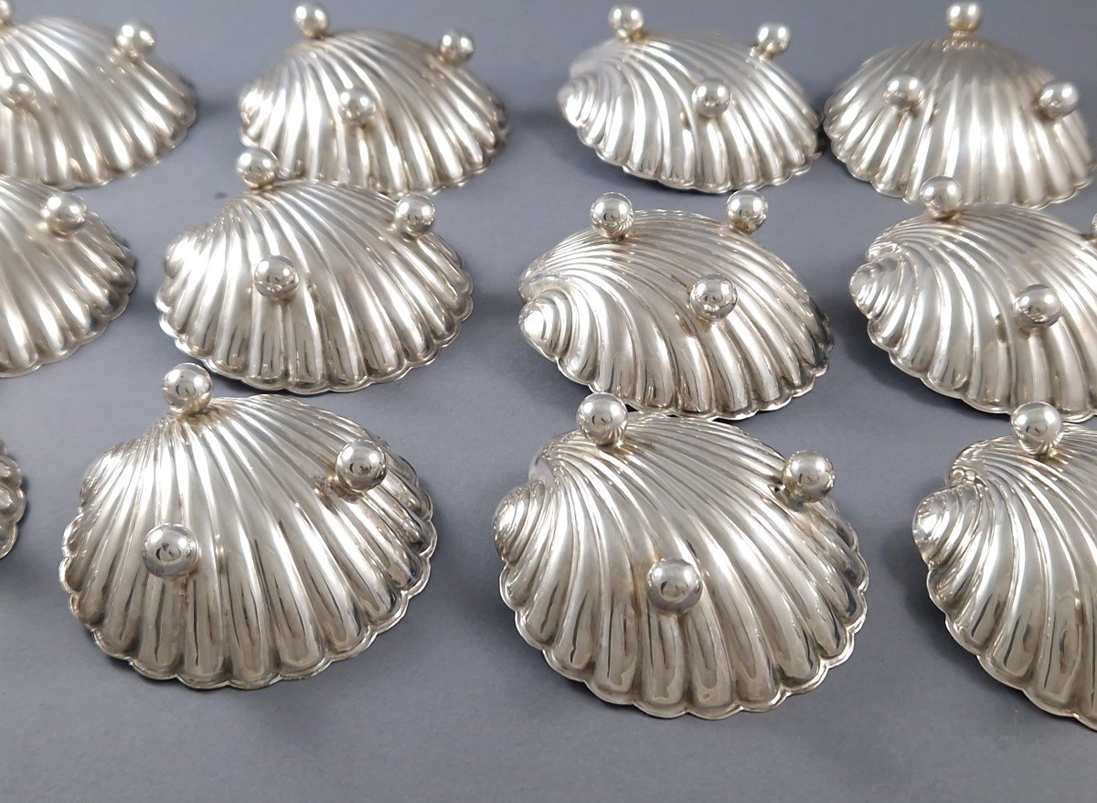 12 Sterling Silver Shell Bowls-photo-4