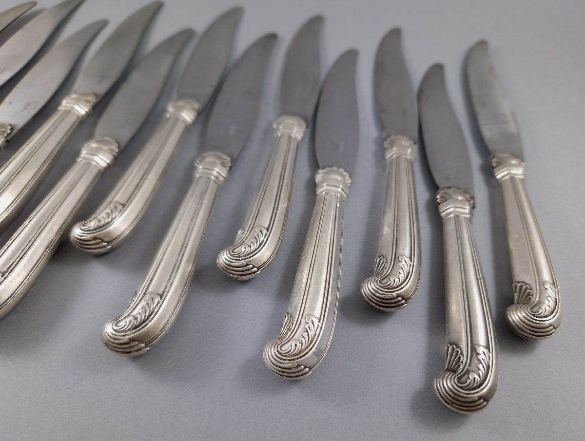 Puiforcat - 12 Sterling Silver Knives-photo-3