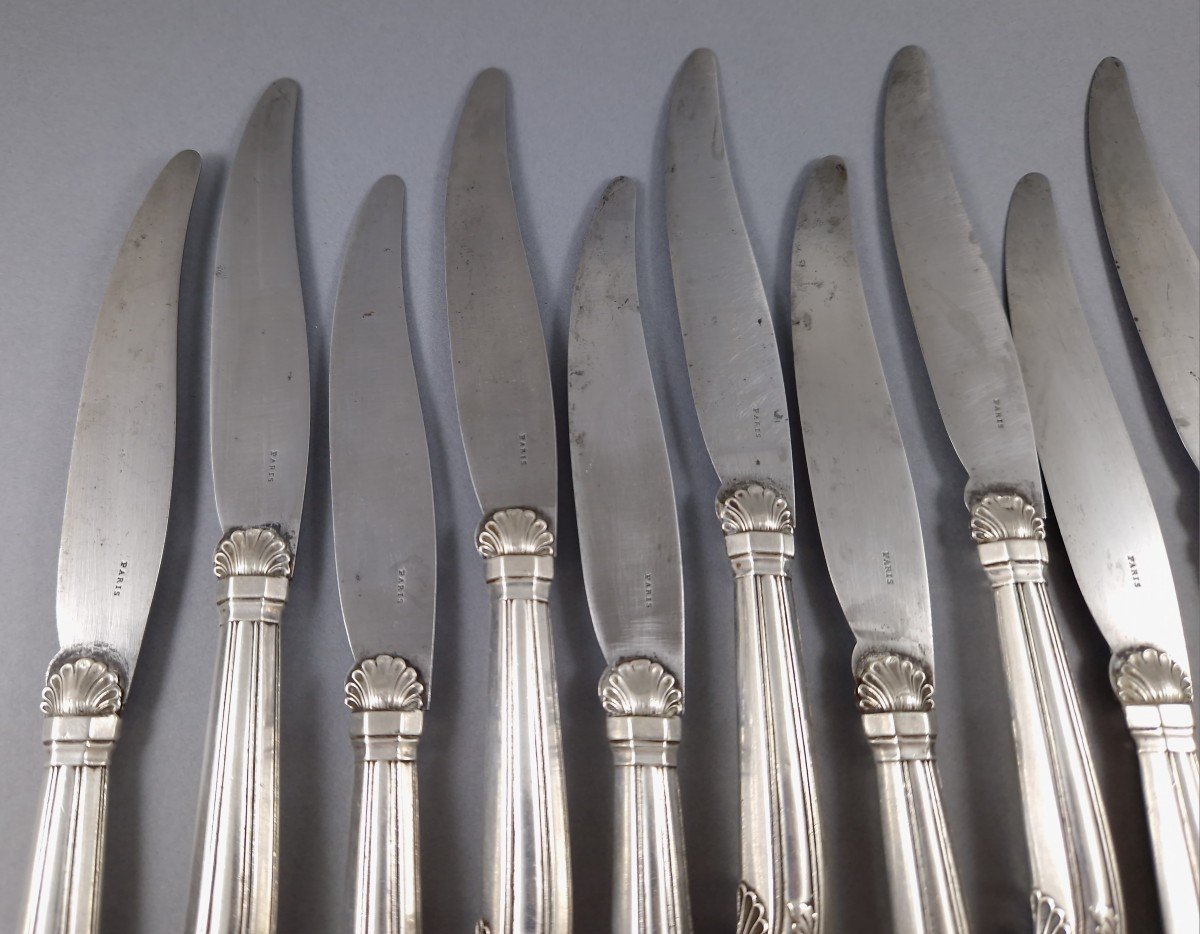 Puiforcat - 12 Sterling Silver Knives-photo-4