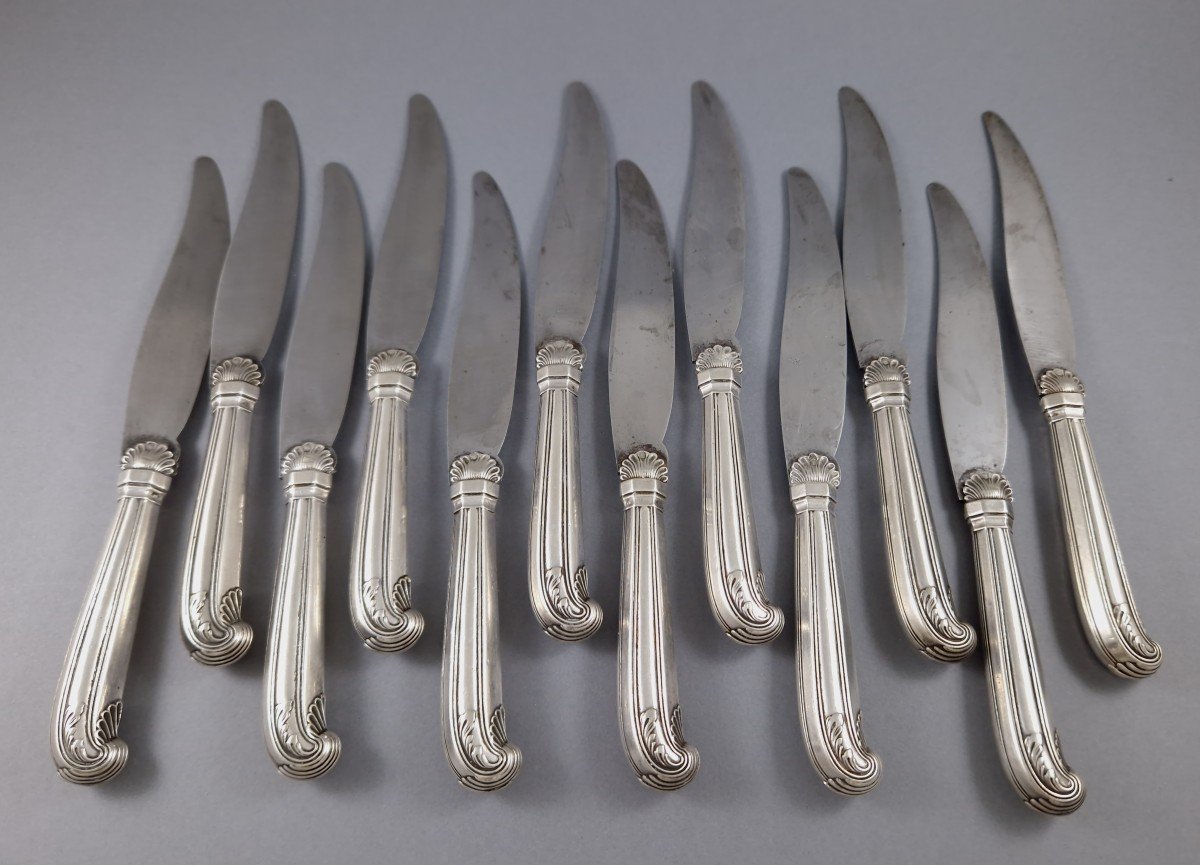 Puiforcat - 12 Sterling Silver Knives-photo-2