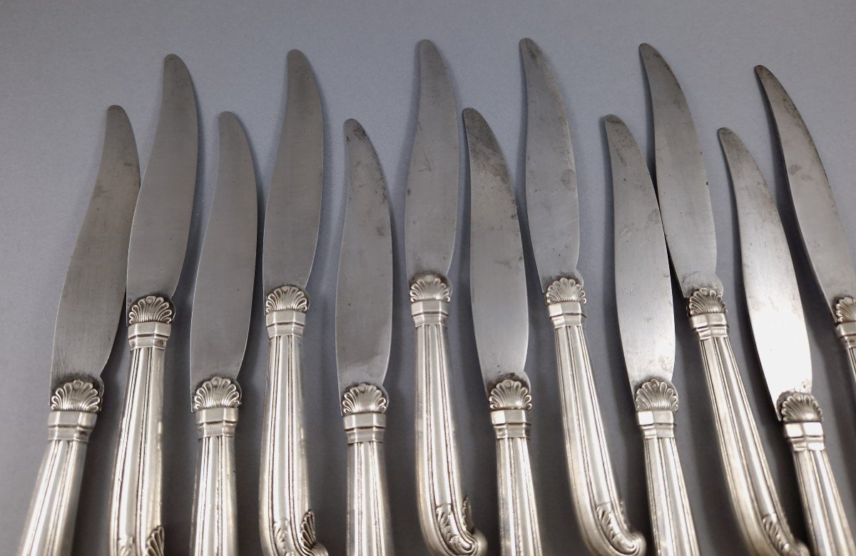 Puiforcat - 12 Sterling Silver Knives-photo-3