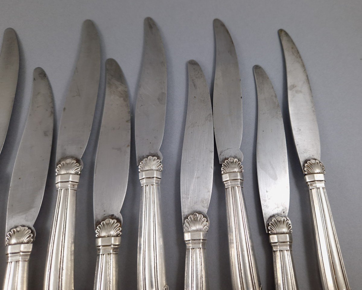 Puiforcat - 12 Sterling Silver Knives-photo-4