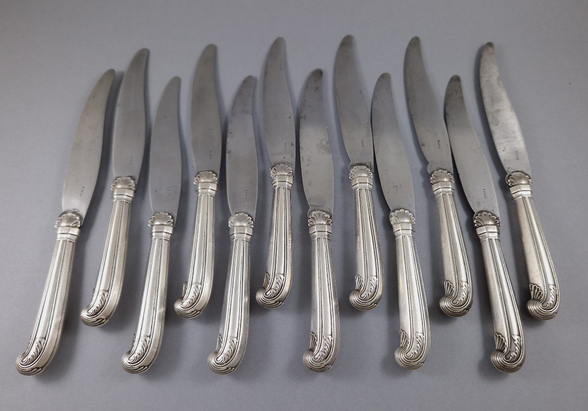 Puiforcat - 12 Sterling Silver Knives