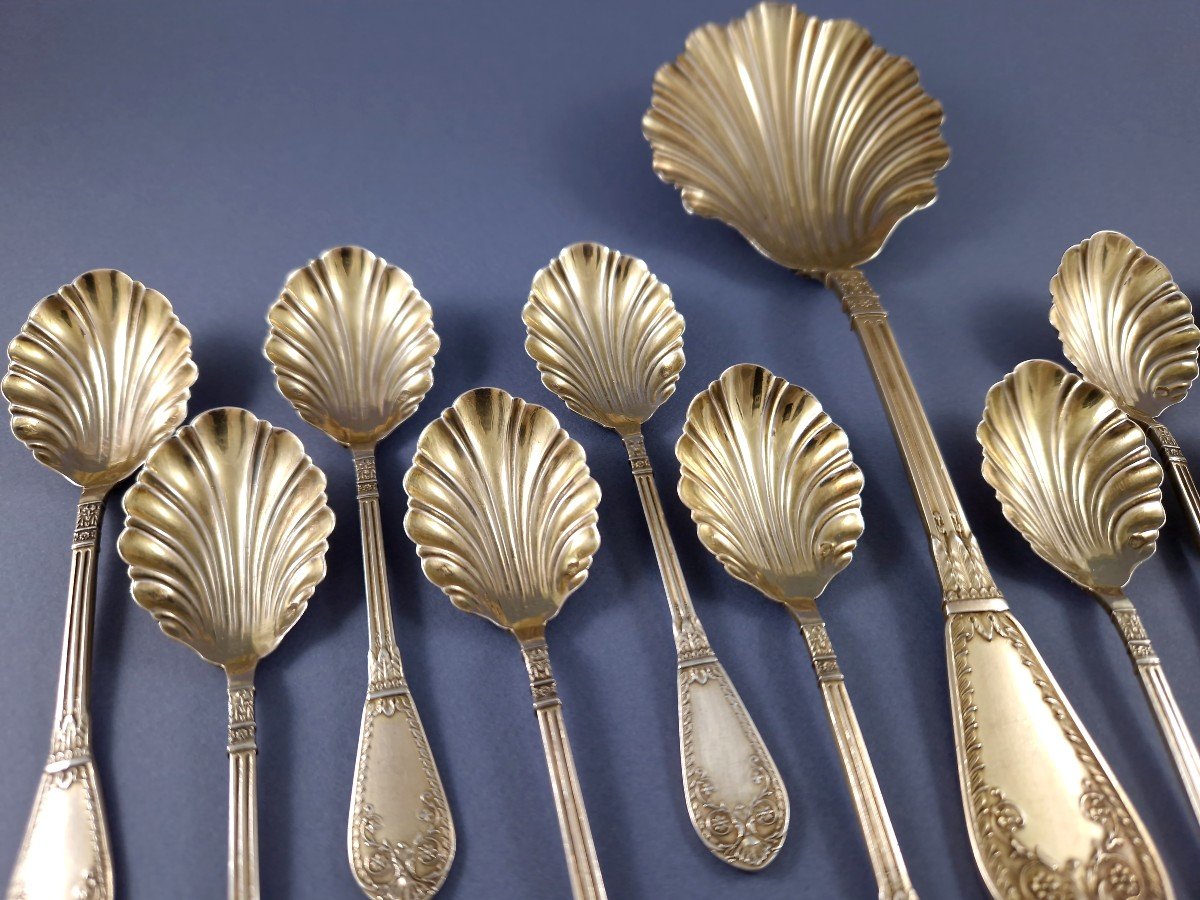 Sterling Silver-gilt Ice Cream Service-photo-4