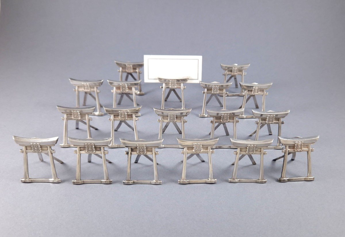 18 Sterling Silver Place Card Holders From Japan Torii