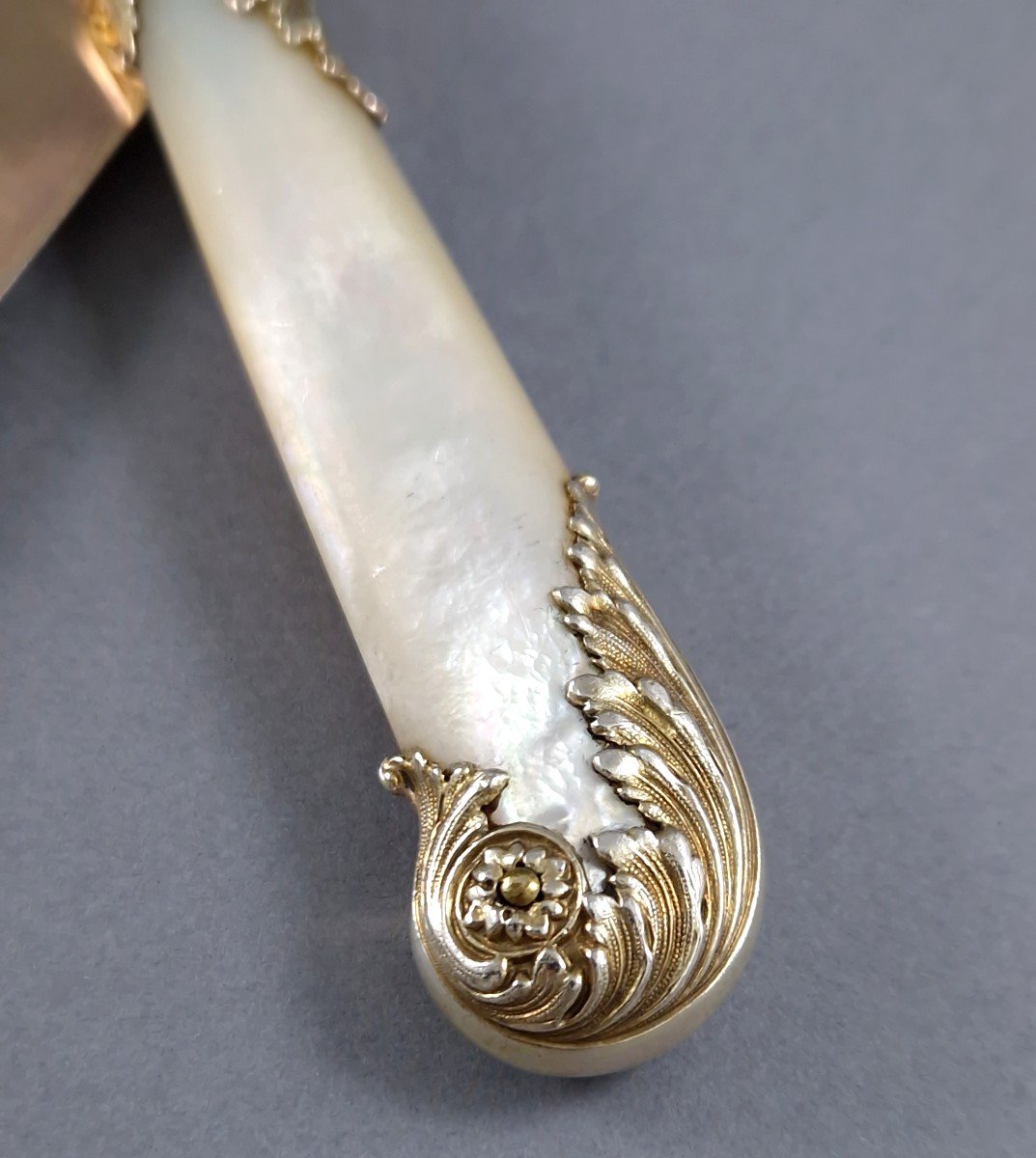 Puiforcat - 12 Sterling Silver-gilt And Mother-of-pearl Knives-photo-4