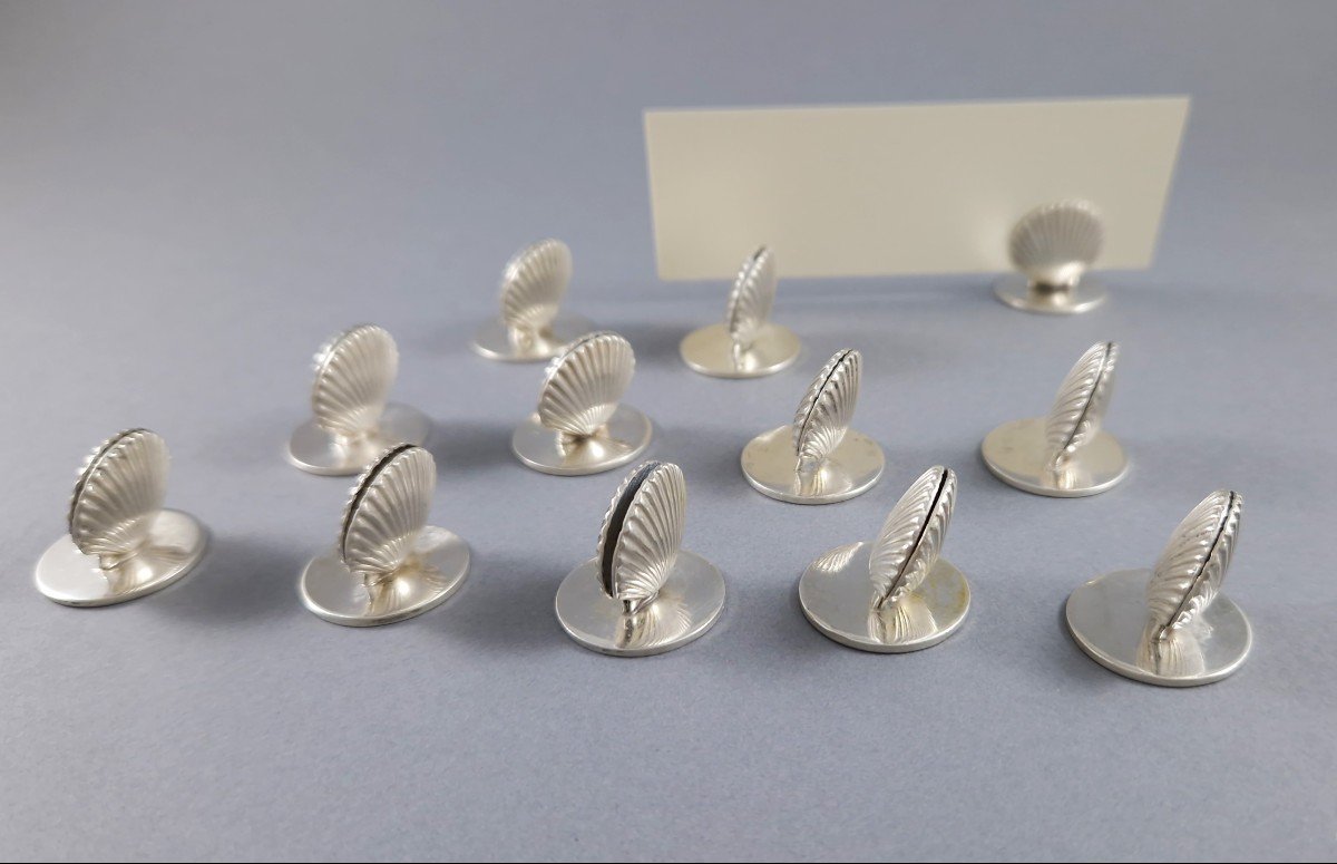 Tiffany - 12 Sterling Silver Place Card Holders-photo-2