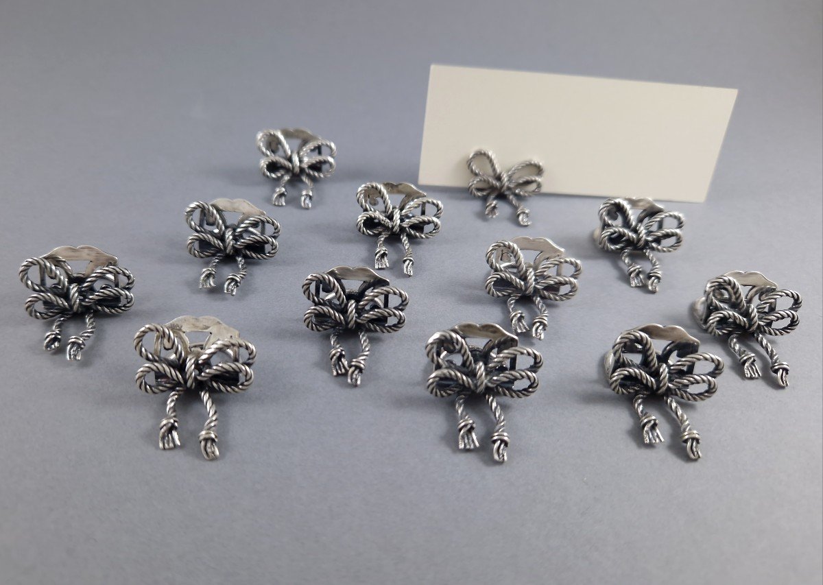 12 Sterling Silver Place Card Holders