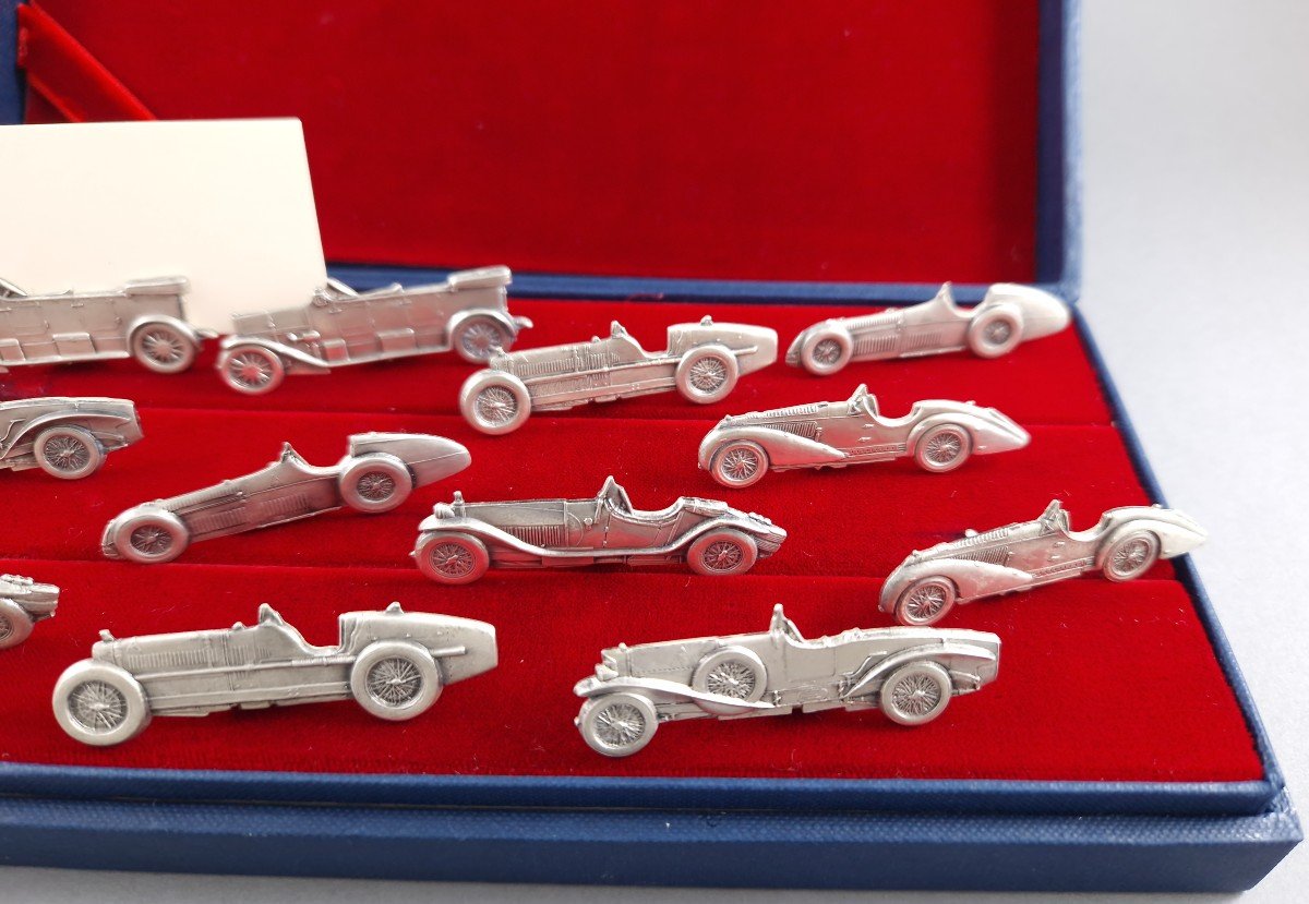 12 Alfa Romeo Sterling Silver Place Card Holders-photo-3